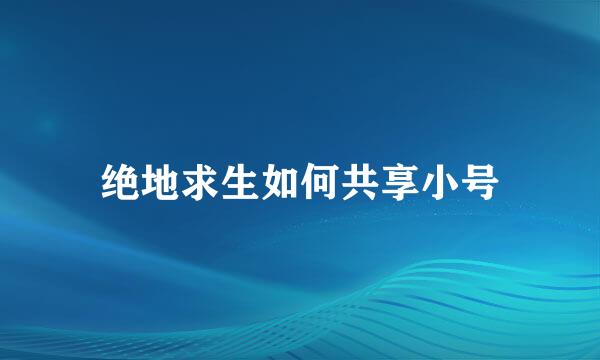 绝地求生如何共享小号