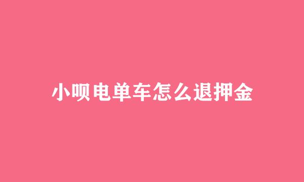 小呗电单车怎么退押金