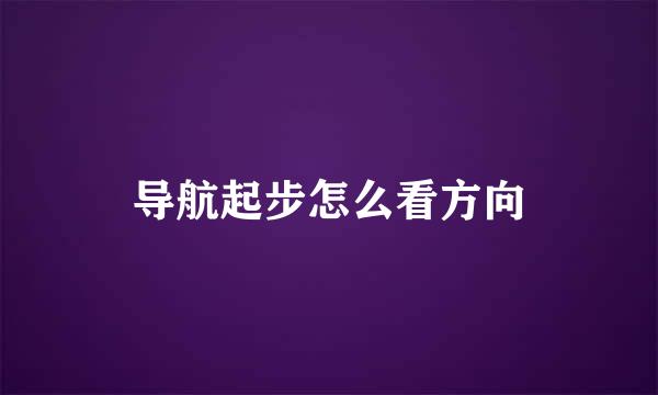 导航起步怎么看方向