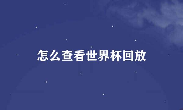 怎么查看世界杯回放