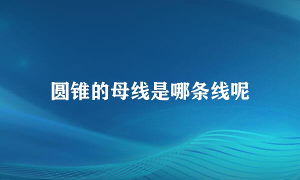 圆锥的母线是哪条线呢