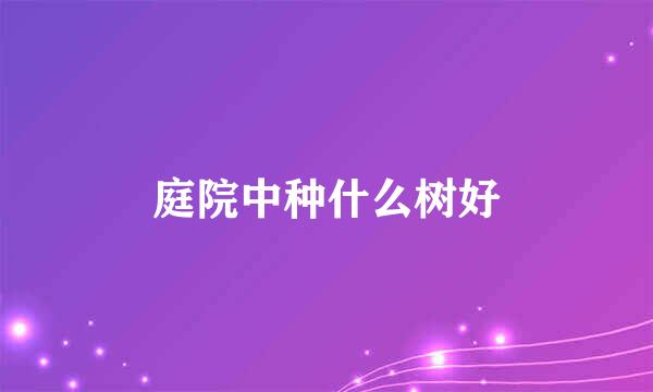 庭院中种什么树好