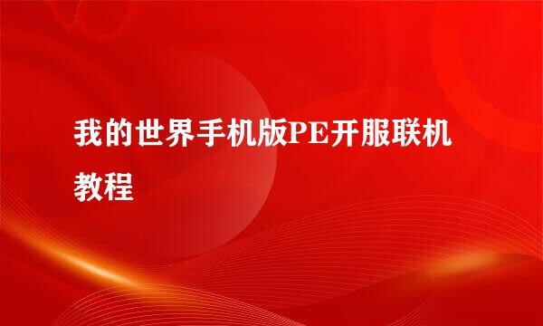 我的世界手机版PE开服联机教程