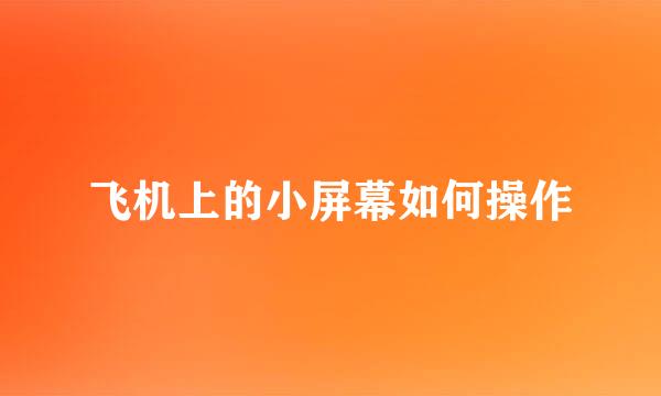 飞机上的小屏幕如何操作