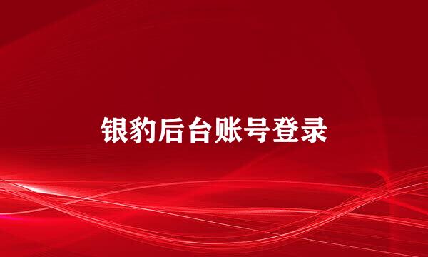 银豹后台账号登录