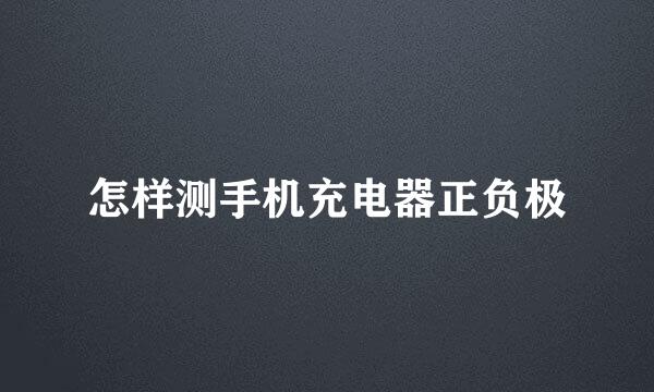 怎样测手机充电器正负极
