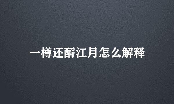 一樽还酹江月怎么解释