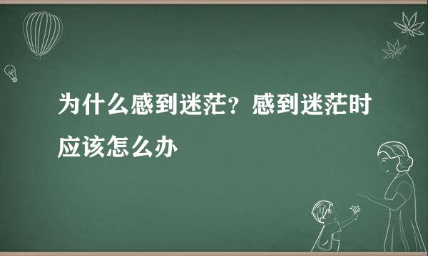 为什么感到迷茫？感到迷茫时应该怎么办