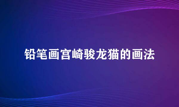 铅笔画宫崎骏龙猫的画法