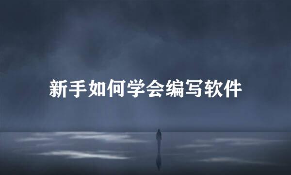 新手如何学会编写软件