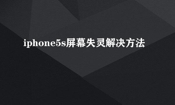 iphone5s屏幕失灵解决方法