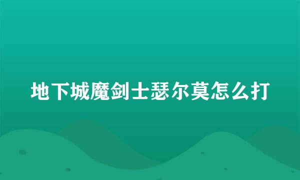 地下城魔剑士瑟尔莫怎么打