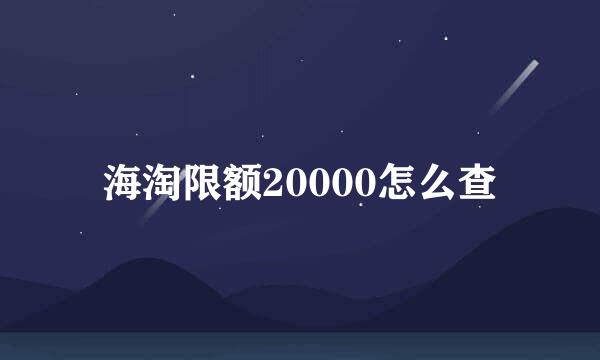海淘限额20000怎么查
