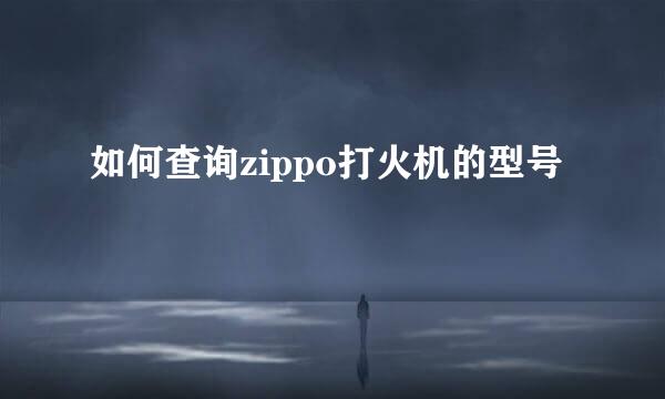 如何查询zippo打火机的型号