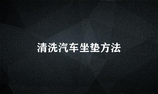 清洗汽车坐垫方法