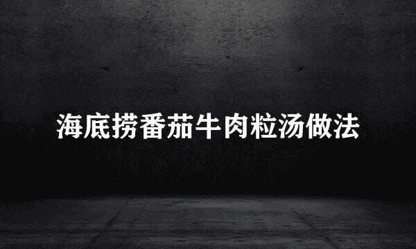 海底捞番茄牛肉粒汤做法