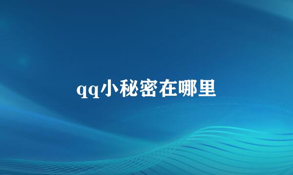 qq小秘密在哪里