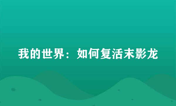 我的世界：如何复活末影龙