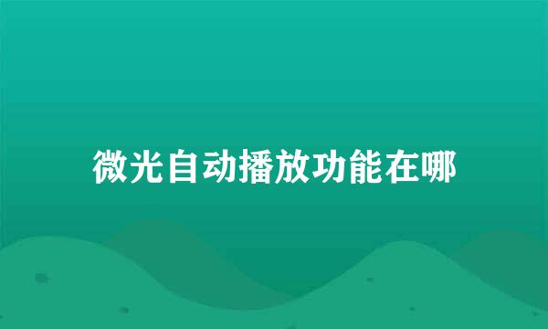 微光自动播放功能在哪