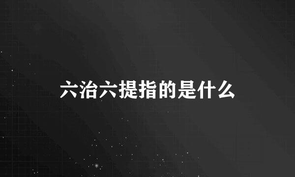 六治六提指的是什么