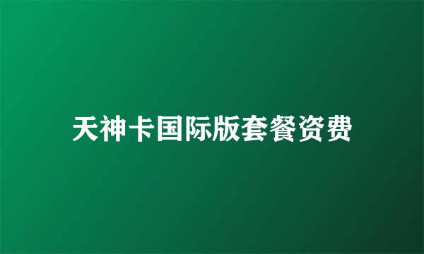 天神卡国际版套餐资费