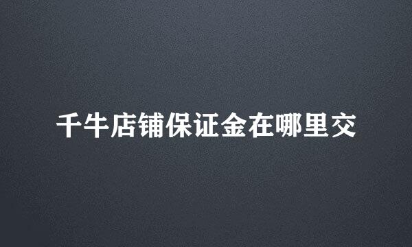 千牛店铺保证金在哪里交