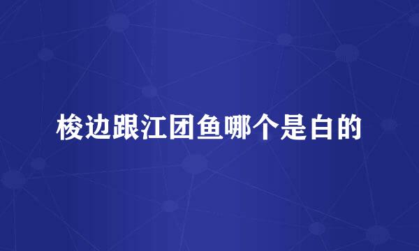 梭边跟江团鱼哪个是白的