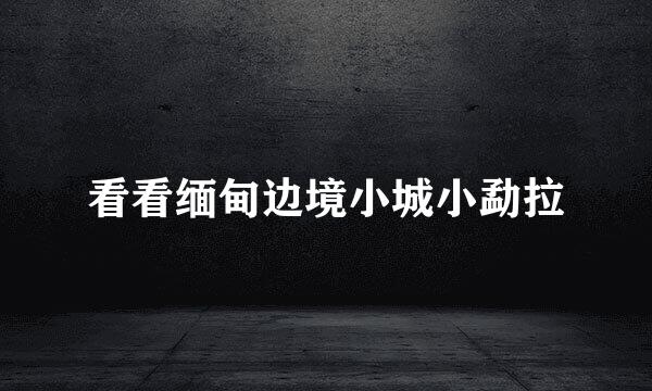 看看缅甸边境小城小勐拉