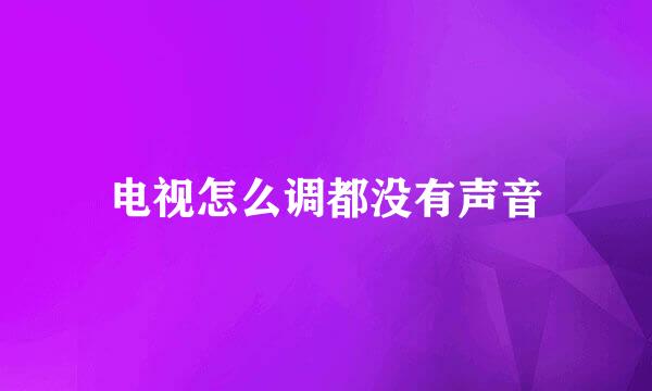 电视怎么调都没有声音