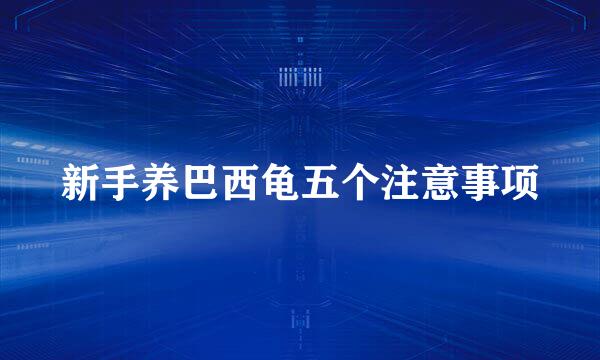 新手养巴西龟五个注意事项