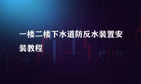 一楼二楼下水道防反水装置安装教程