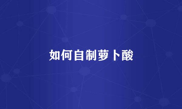 如何自制萝卜酸