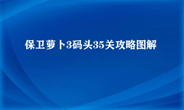 保卫萝卜3码头35关攻略图解