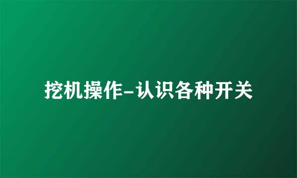挖机操作-认识各种开关