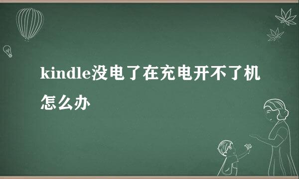 kindle没电了在充电开不了机怎么办