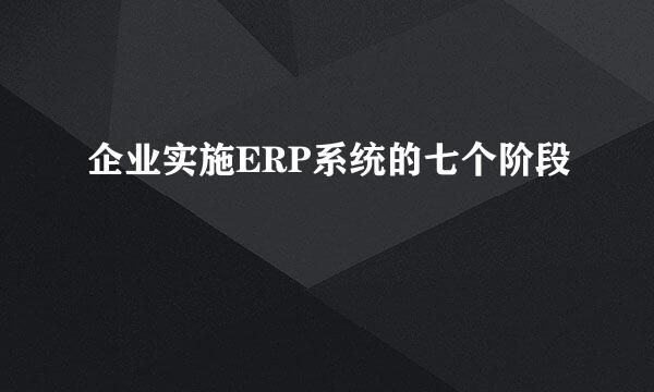 企业实施ERP系统的七个阶段