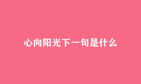 心向阳光下一句是什么
