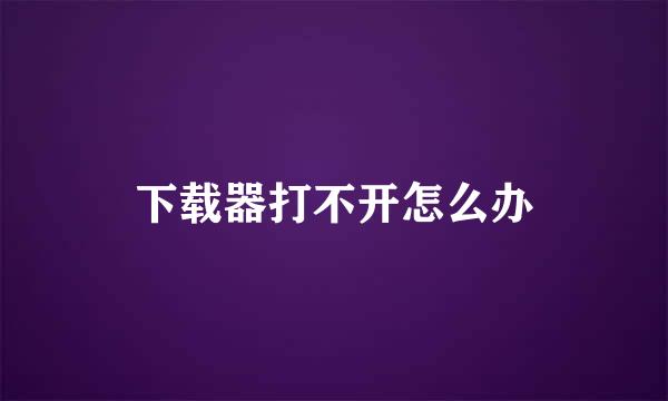 下载器打不开怎么办