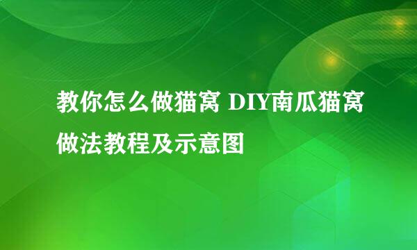 教你怎么做猫窝 DIY南瓜猫窝做法教程及示意图