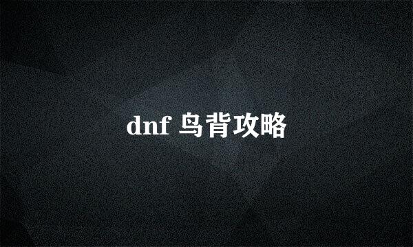 dnf 鸟背攻略