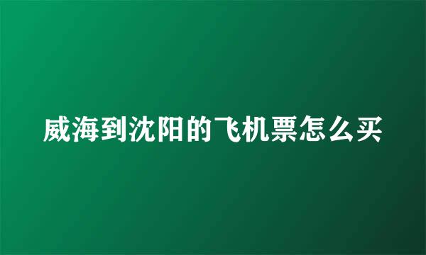 威海到沈阳的飞机票怎么买