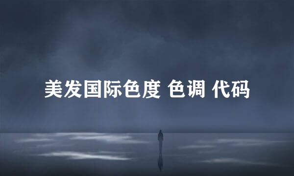 美发国际色度 色调 代码