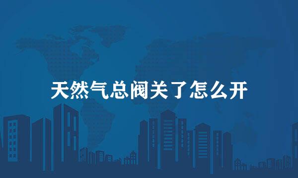 天然气总阀关了怎么开
