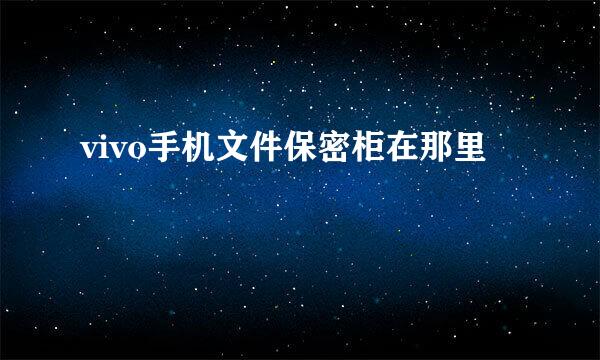 vivo手机文件保密柜在那里