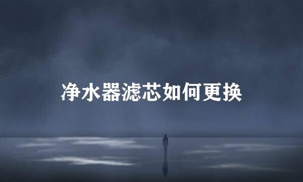 净水器滤芯如何更换