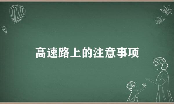 高速路上的注意事项