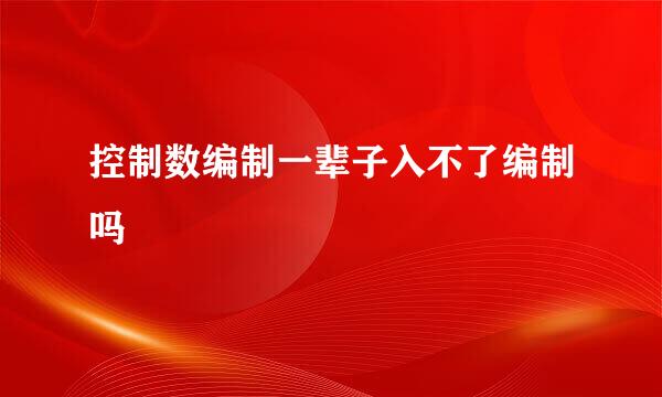控制数编制一辈子入不了编制吗