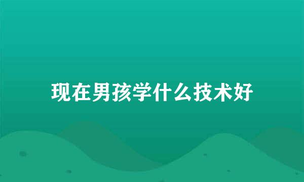 现在男孩学什么技术好