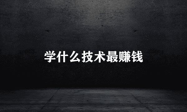 学什么技术最赚钱
