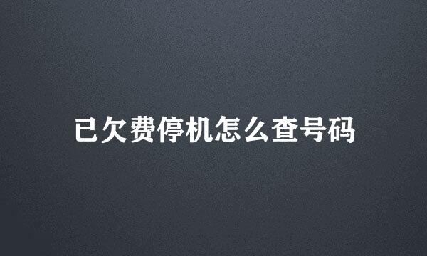 已欠费停机怎么查号码